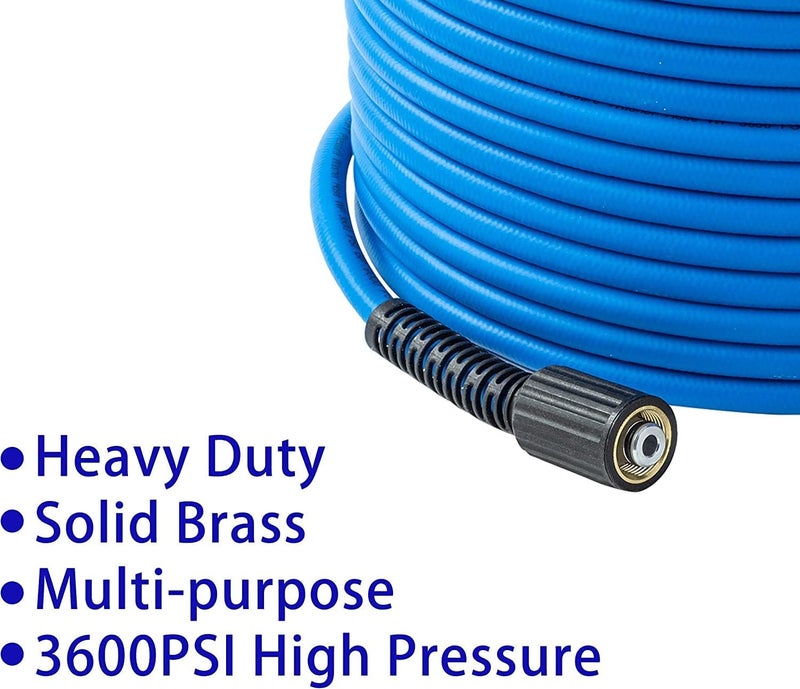 FIXFANS Pressure Washer Hose – 1/4" X 100 FT High Power Washer Extension Hose – Kink & Wear Resistant High Pressure Hose for Replacement – Compatible with M22 Fittings – 3600PSI - Image 5